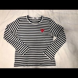Comme des Garcons black and white striped shirt